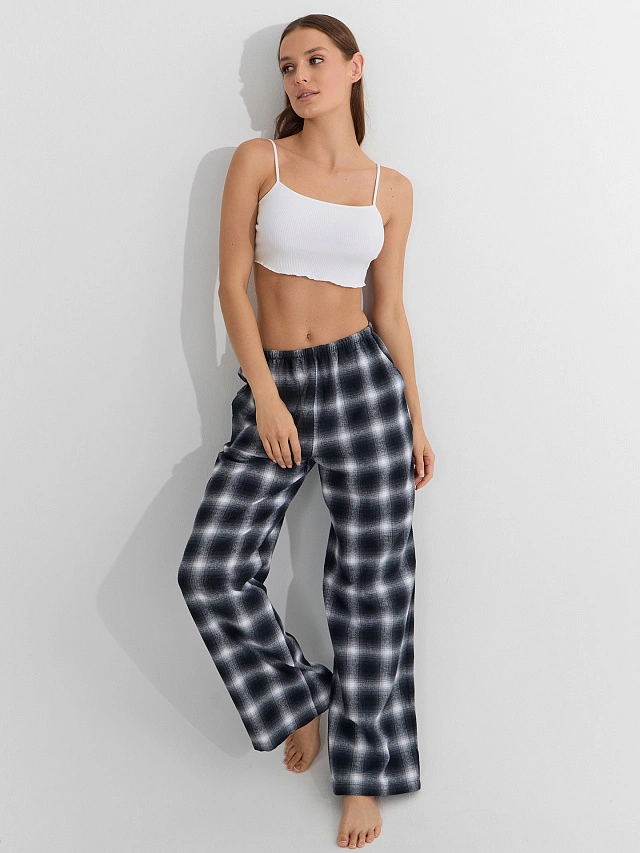 Брюки домашние женские в клетку - 6