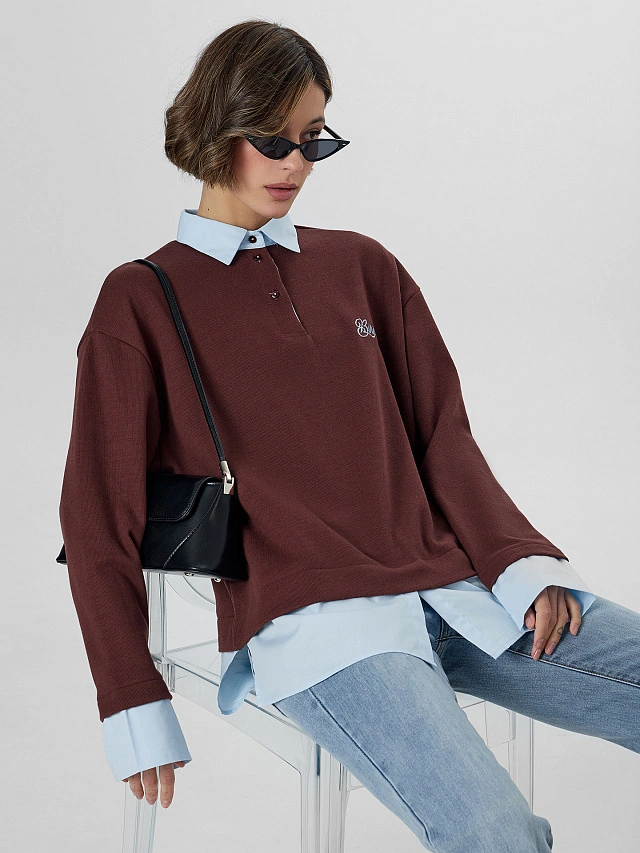 Джемпер женский бордовый - 10