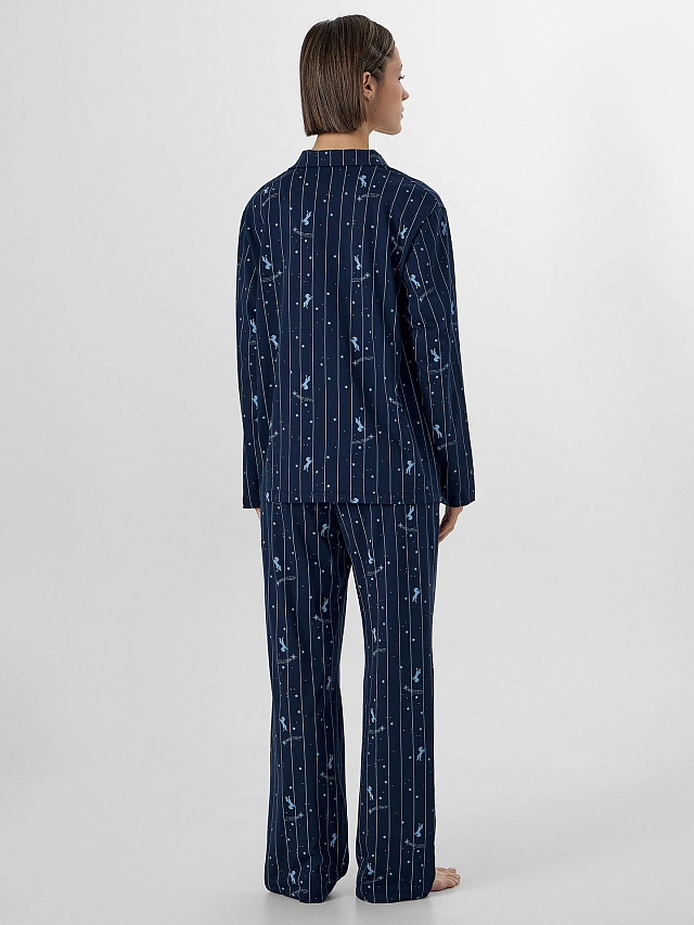 Комплект новогодний женский домашний синий - 3