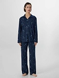 Комплект новогодний женский домашний синий