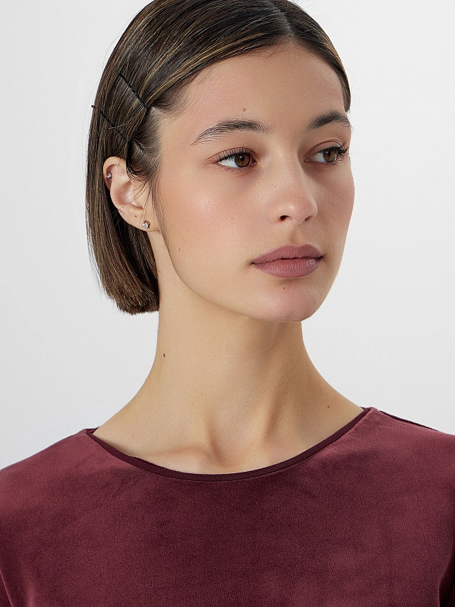 Комплект домашний женский велюровый бордовый - 5