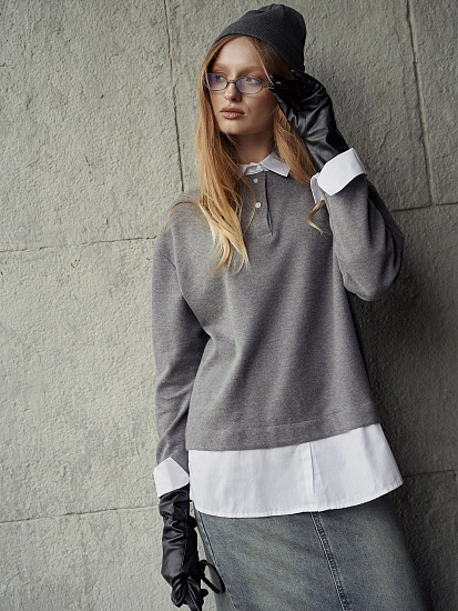 картинка Джемпер женский серый от магазина стильной одежды Mark Formelle