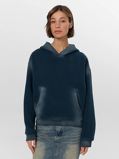 картинка Худи женское зеленое с потертостями от магазина стильной одежды Mark Formelle