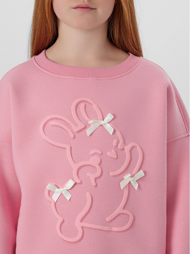 Свитшот для девочек розовый - 5