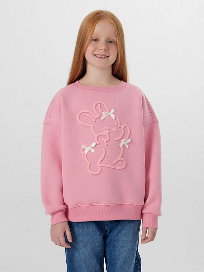 картинка Свитшот для девочек розовый от известного бренда одежды для девочек Mark Formelle