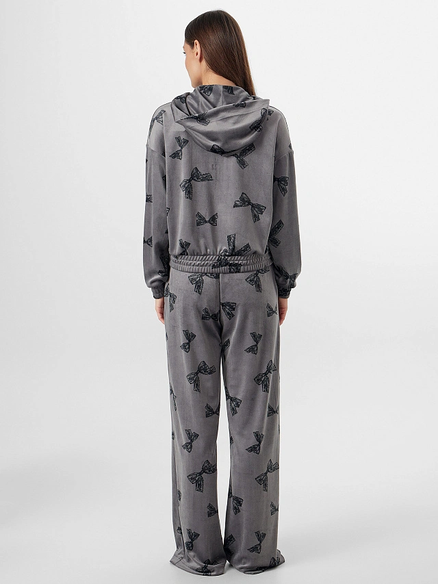 Комплект женский велюровый серый домашний - 4