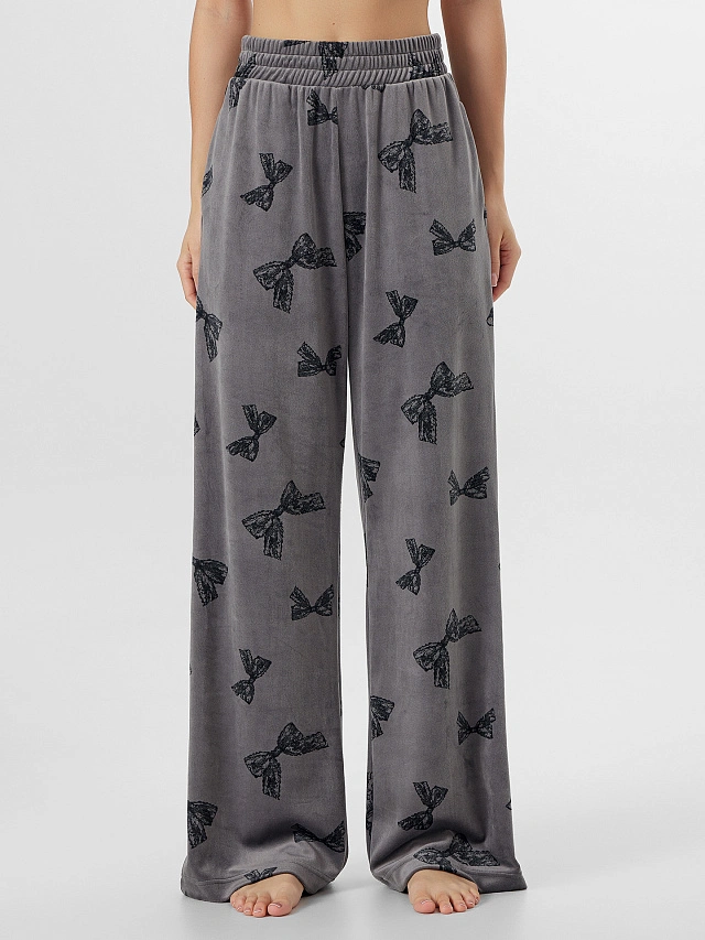 Комплект женский велюровый серый домашний - 10