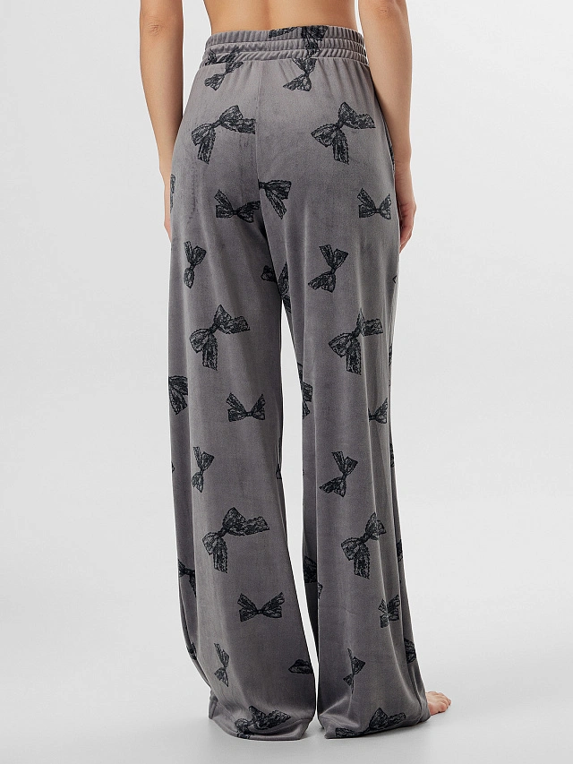 Комплект женский велюровый серый домашний - 11