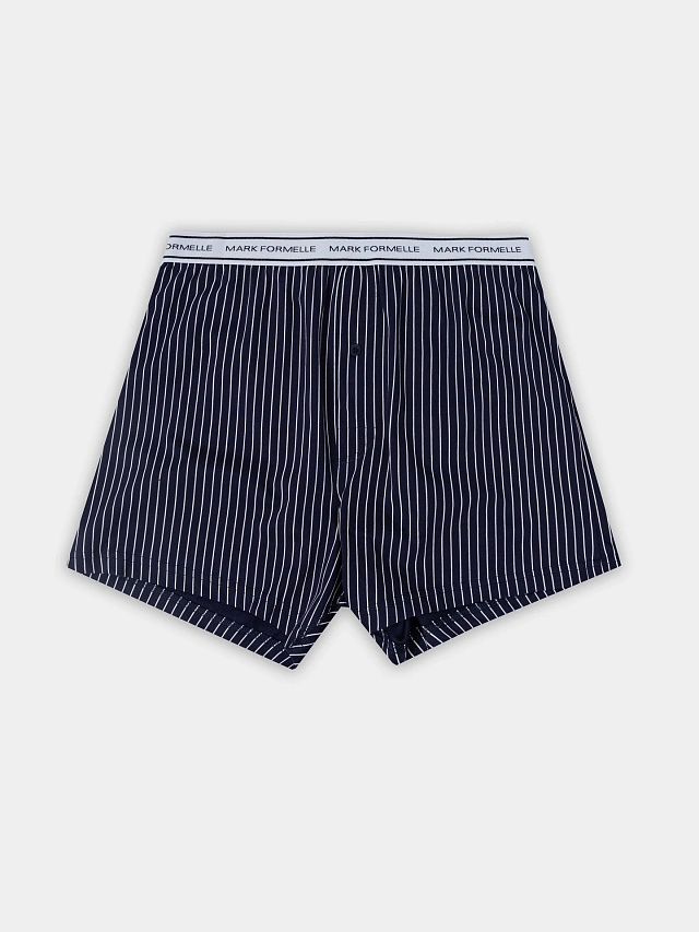 Трусы шорты мужские синие в полоску - 8