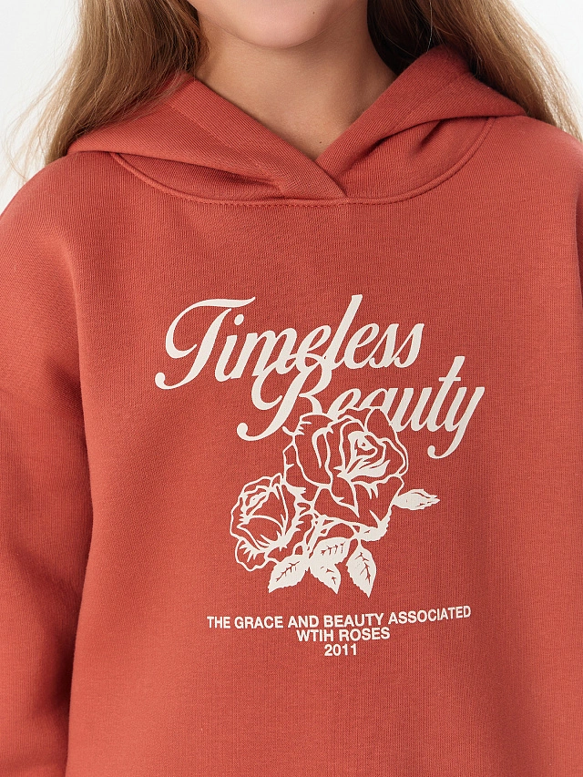 Худи для девочек с надписью "Timeless beauty" - 5