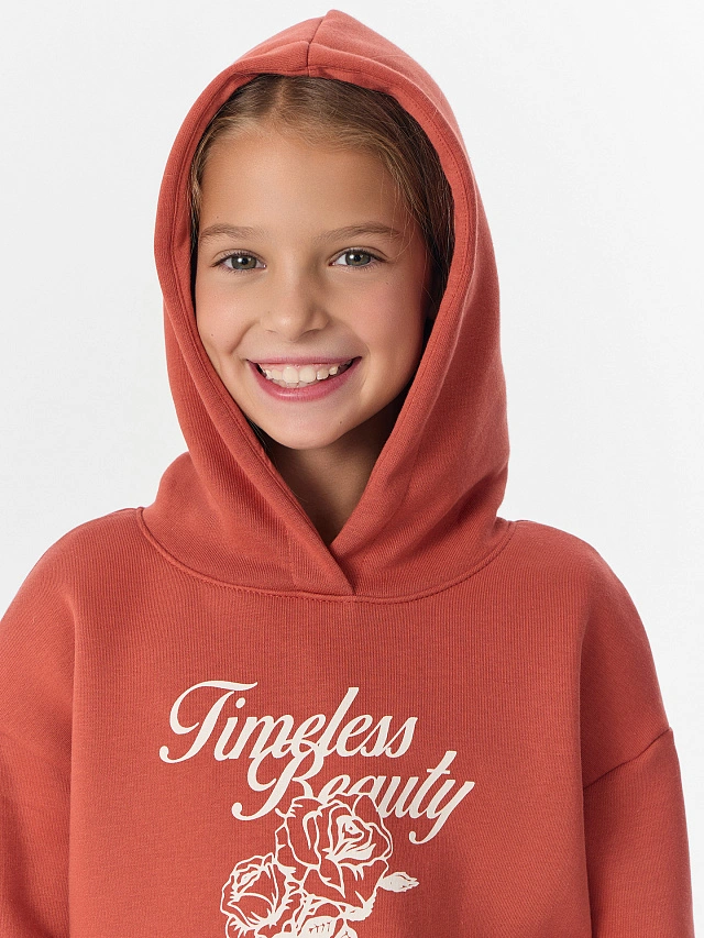 Худи для девочек с надписью "Timeless beauty" - 6