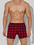 Трусы-шорты мужские красные в клетку