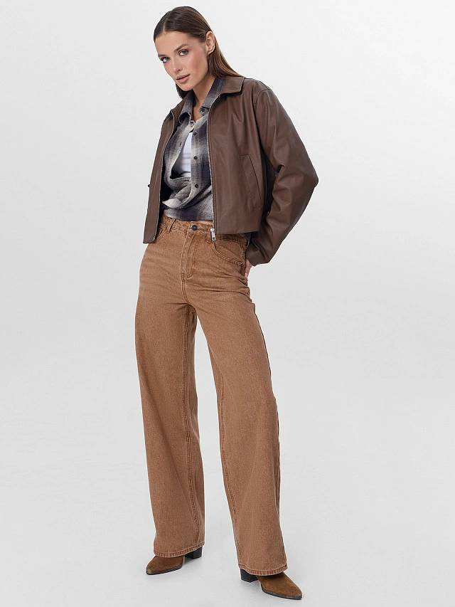 Джинсы женские коричневые - 8