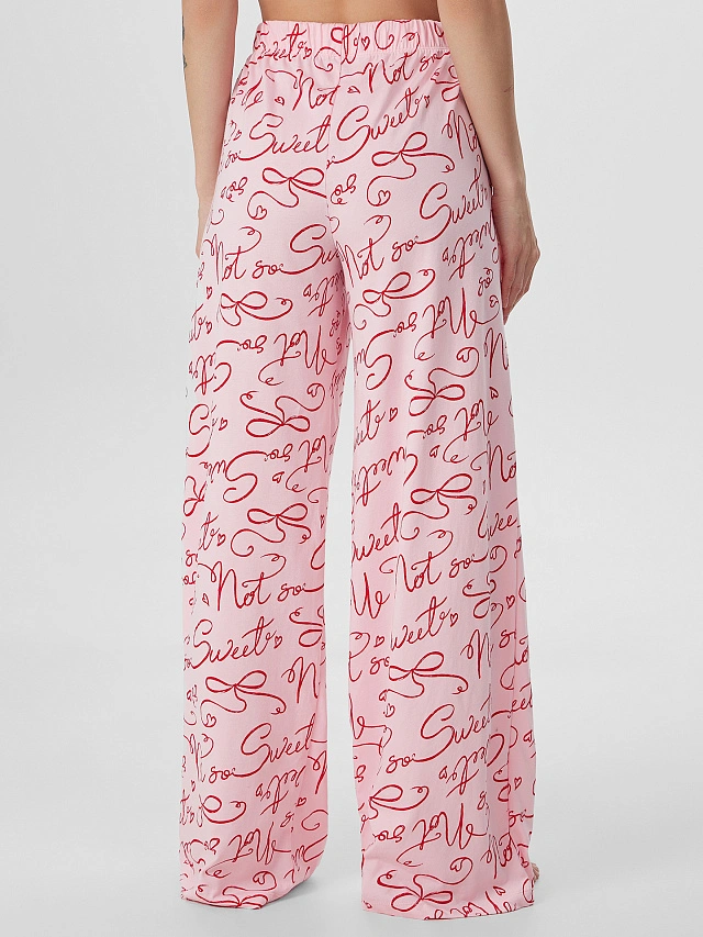 Комплект женский домашний розовый с надписями - 10