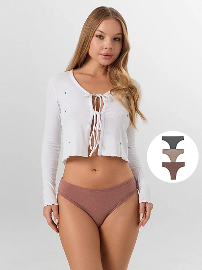 картинка Трусы бразилиана женские в наборе, 3 шт от магазина стильной одежды Mark Formelle