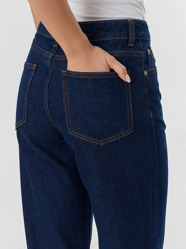 Джинсы женские темно-синие - 7