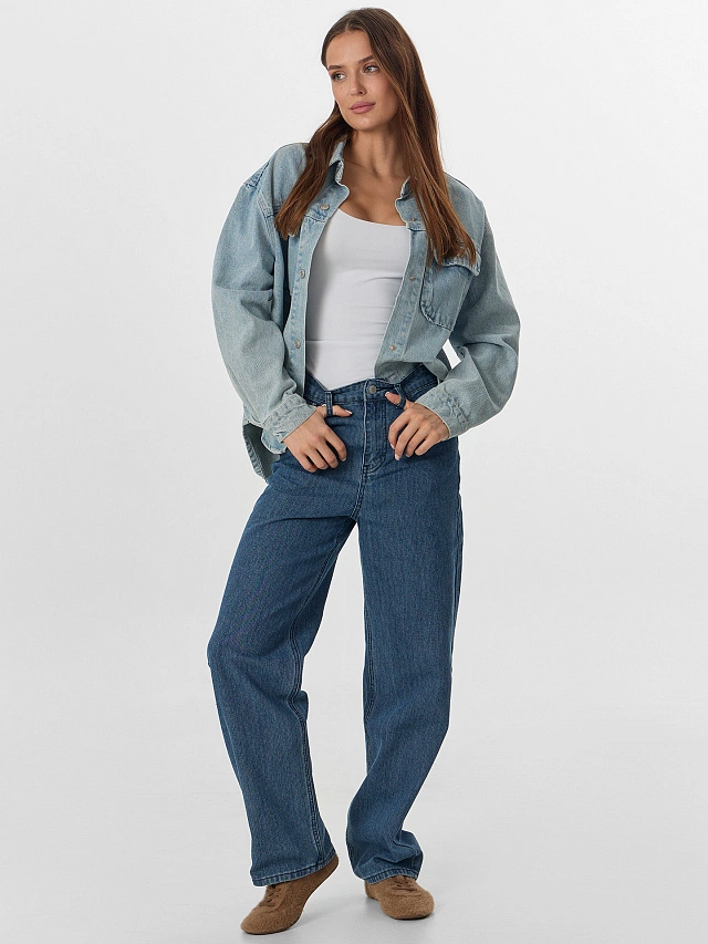 Джинсы женские синие - 4