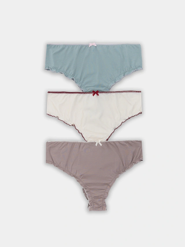 Трусы бразилиана женские в наборе, 3 шт - 9