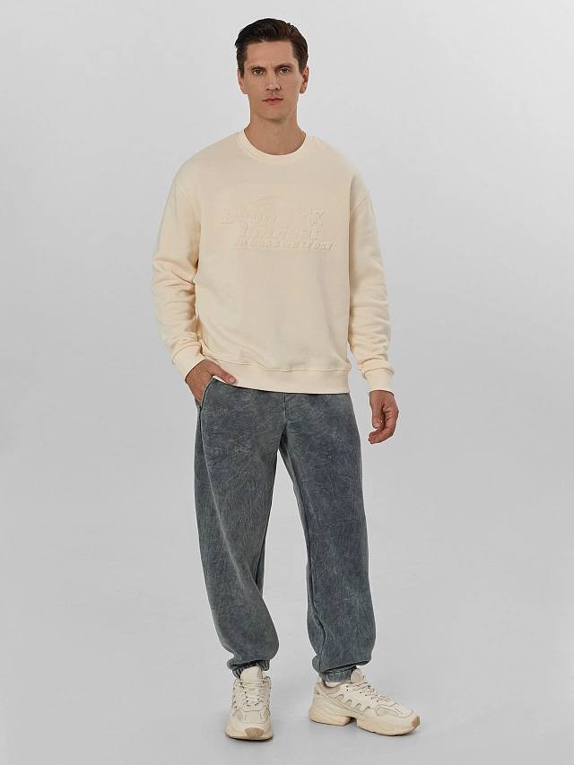 Брюки джоггеры мужские серые с обработкой эйсид - 4