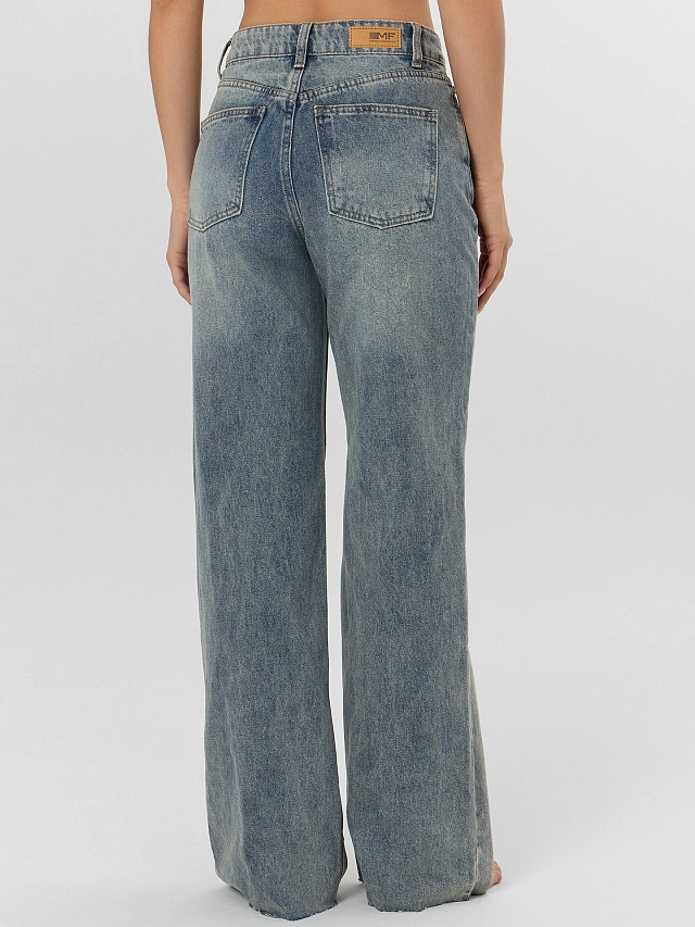 Джинсы женские wide leg синие - 4