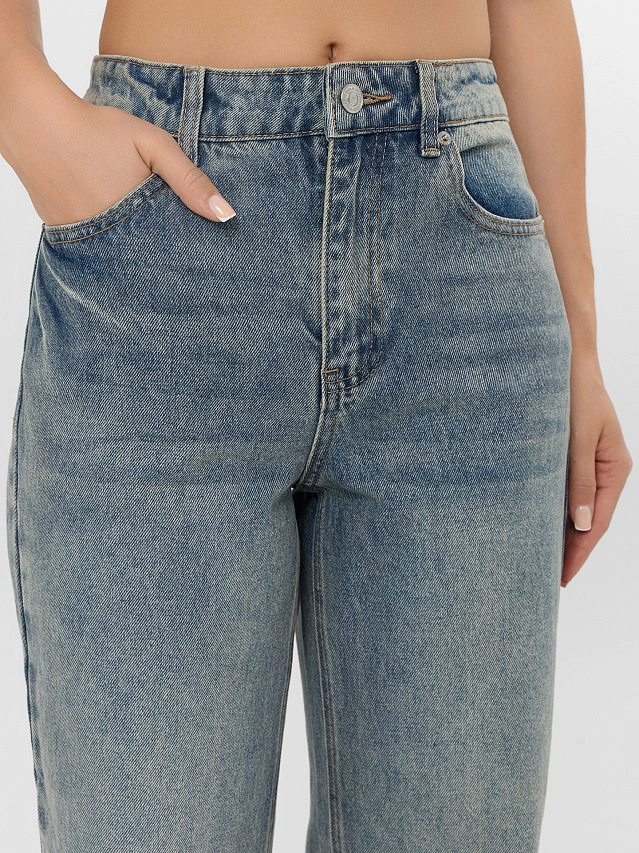 Джинсы женские wide leg синие - 6