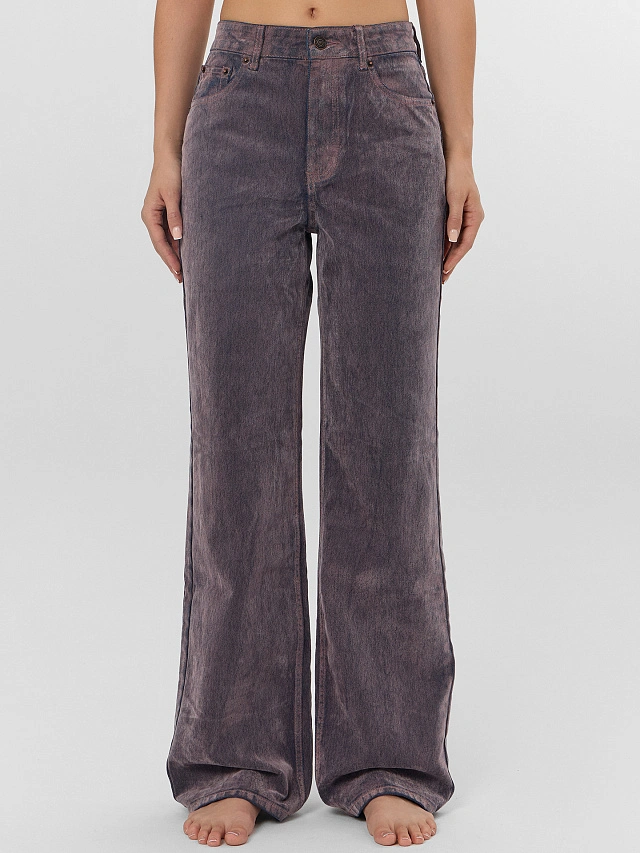 Джинсы женские wide leg пыльно-розовые - 3