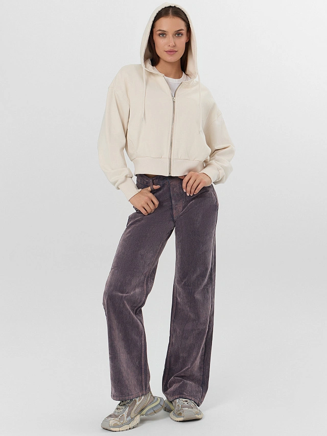 Джинсы женские wide leg пыльно-розовые - 8