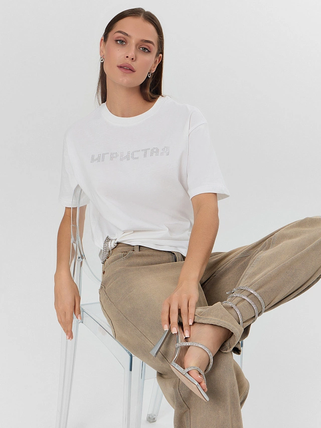 Футболка женская белая с надписью "Игристая" - 7