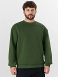 Свитшот мужской зеленый из футера с начесом