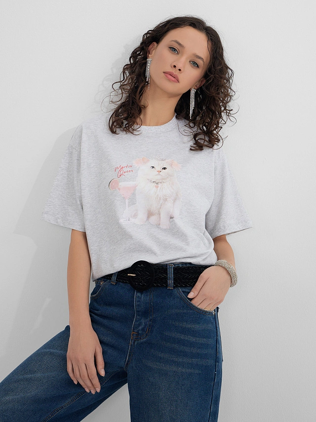 Футболка женская с надписью "Martini Queen" - 7