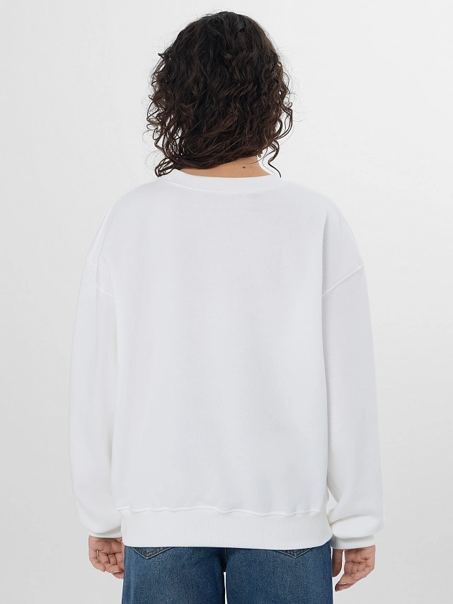 Теплый свитшот женский белый - 4