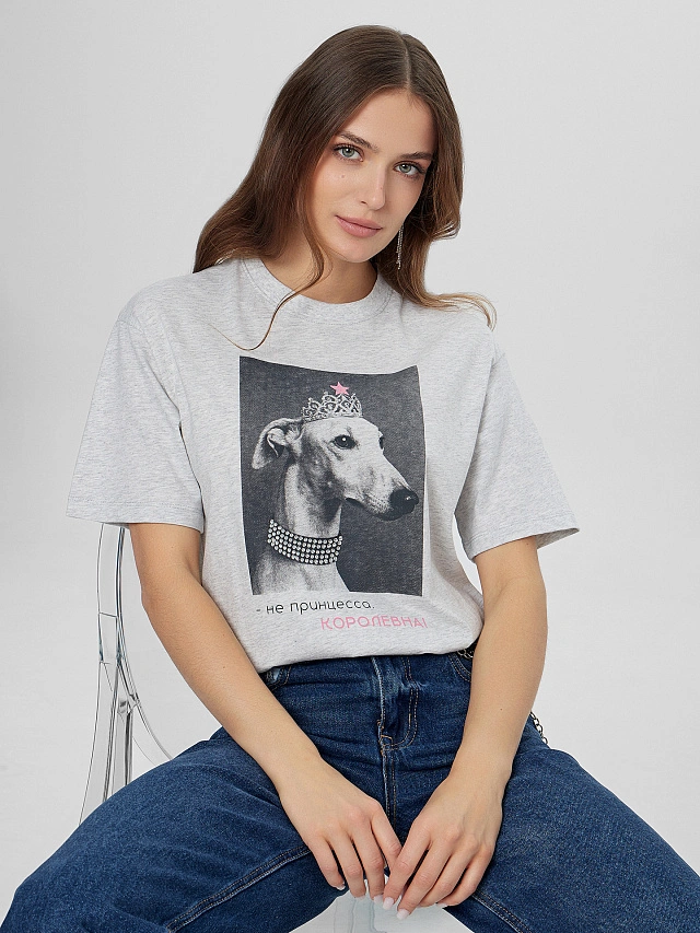 Футболка женская с надписью "Не принцесса. Королевна!" - 8