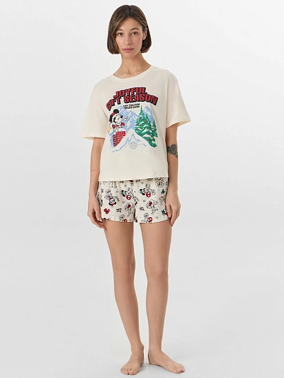 картинка Комплект домашний женский с новогодним принтом от магазина стильной одежды Mark Formelle