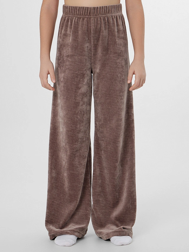 Комплект для девочек коричневый велюровый - 6