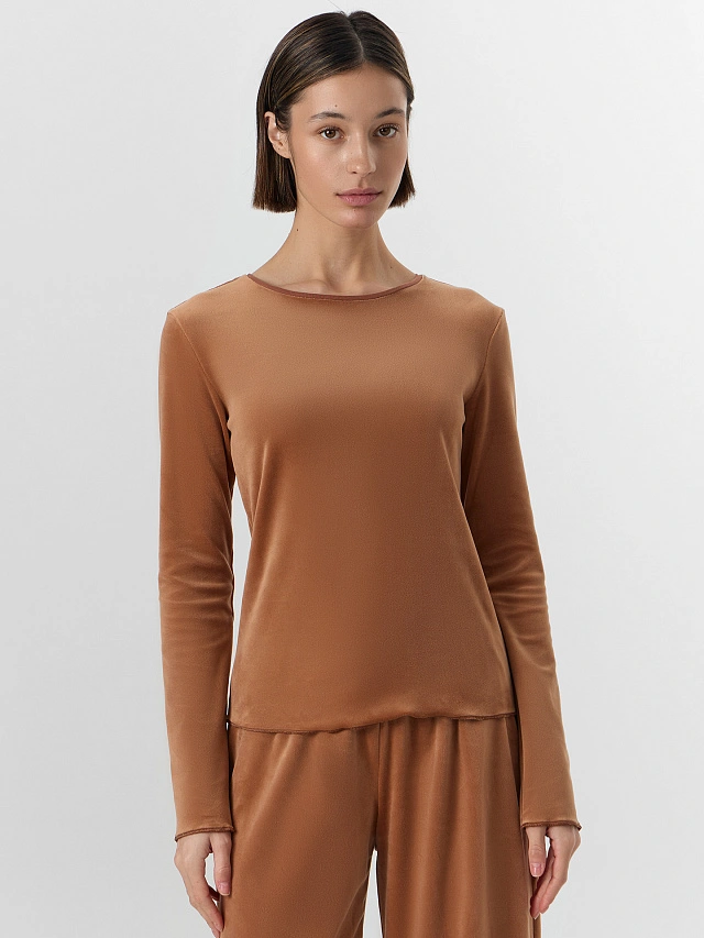 Комплект домашний женский велюровый коричневый - 3