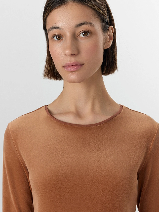 Комплект домашний женский велюровый коричневый - 5