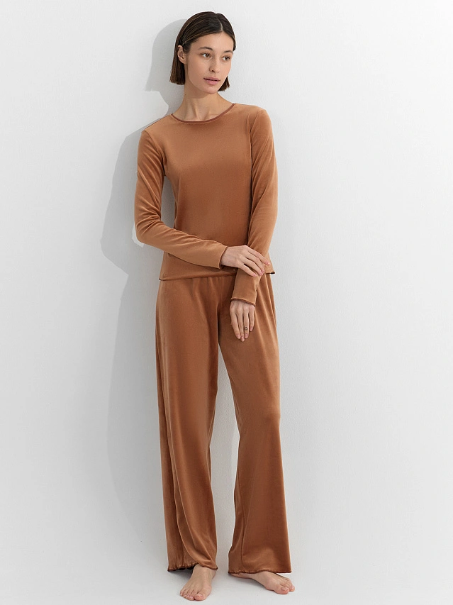 Комплект домашний женский велюровый коричневый - 6