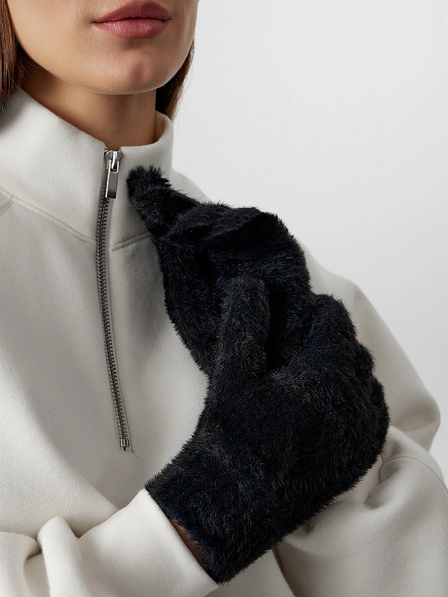 Перчатки женские черные - 2