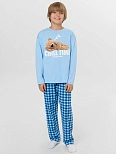 Комплект для мальчиков голубой с принтом