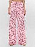 Брюки домашние женские розовые с узором
