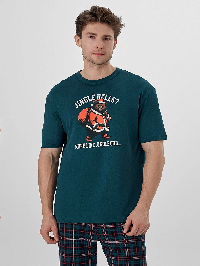 Комплект домашний мужской с принтом - 3