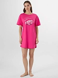 Сорочка ночная женская розовая с принтом