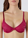 Бюстгальтер женский с мягкими чашками бордовый