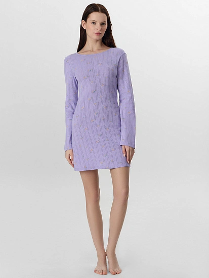 картинка Сорочка ночная женская фиолетовая с узором от магазина стильной одежды Mark Formelle