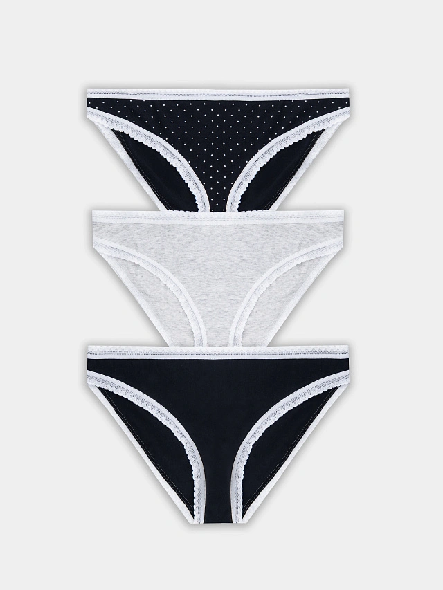 Трусы слипы женские в наборе, 3 шт - 8