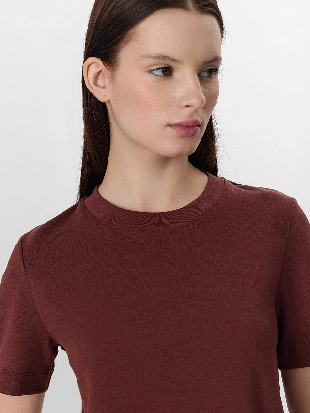 Футболка женская коричневая - 5