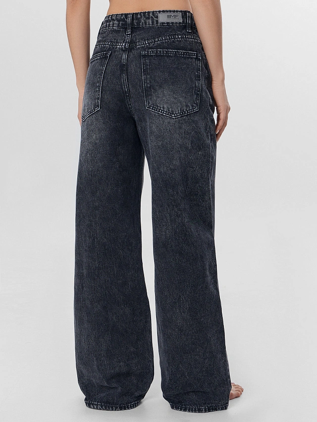 Джинсы женские baggy leg серые - 4