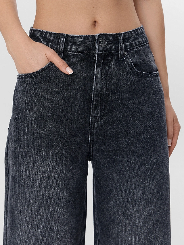 Джинсы женские baggy leg серые - 6