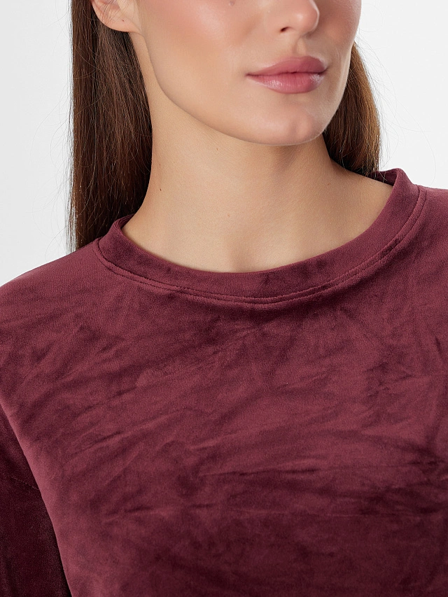 Комплект женский бордовый велюровый - 4