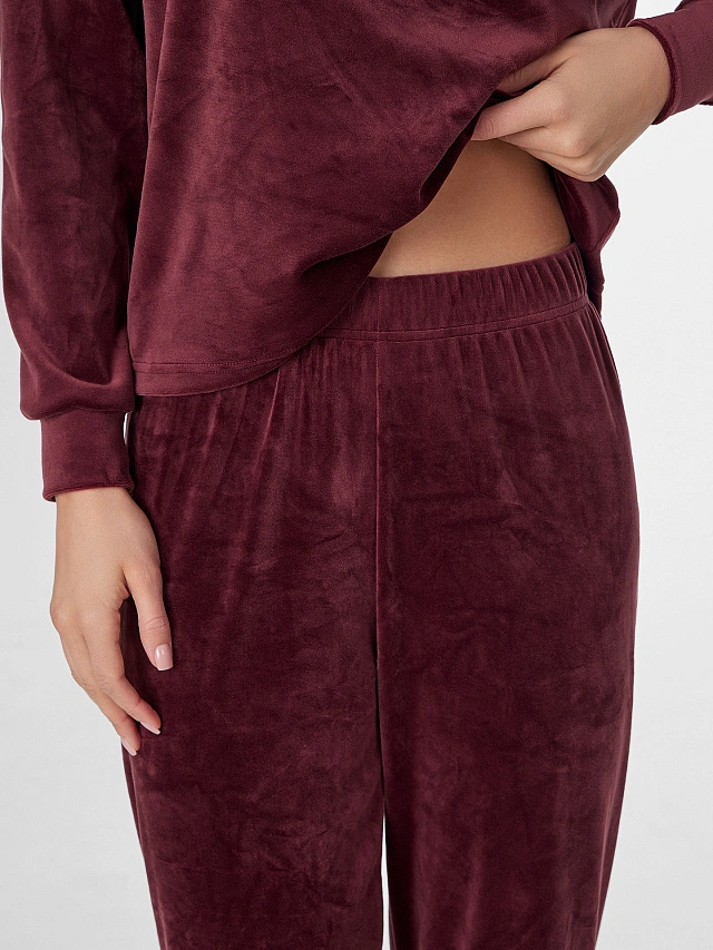 Комплект женский бордовый велюровый - 6